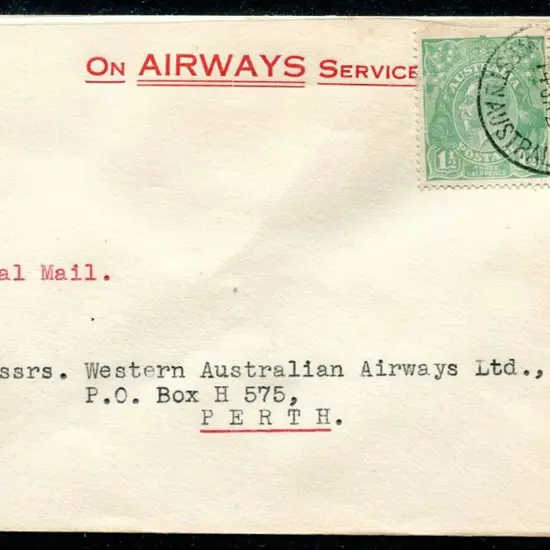 1924 (15th Jan) Broome to Perth North-West Air ...
