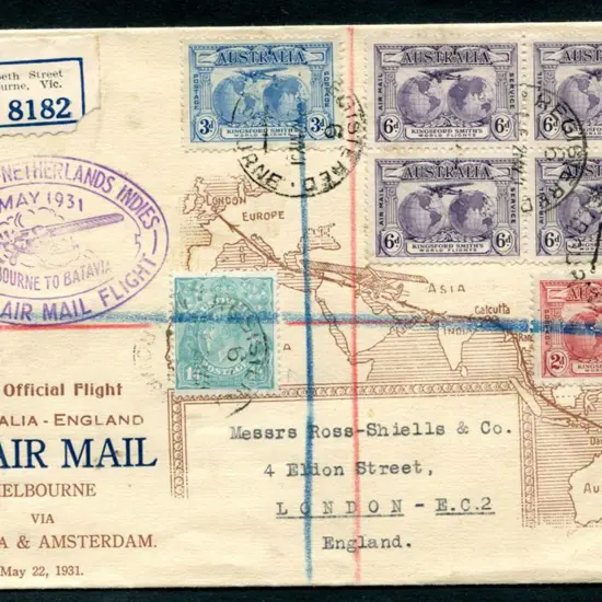 1931 (22nd May) Australia to England via Batavia & ...