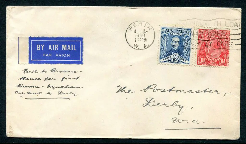 1930 (13th July) "Perth to Broome - thence per ... Image 1++