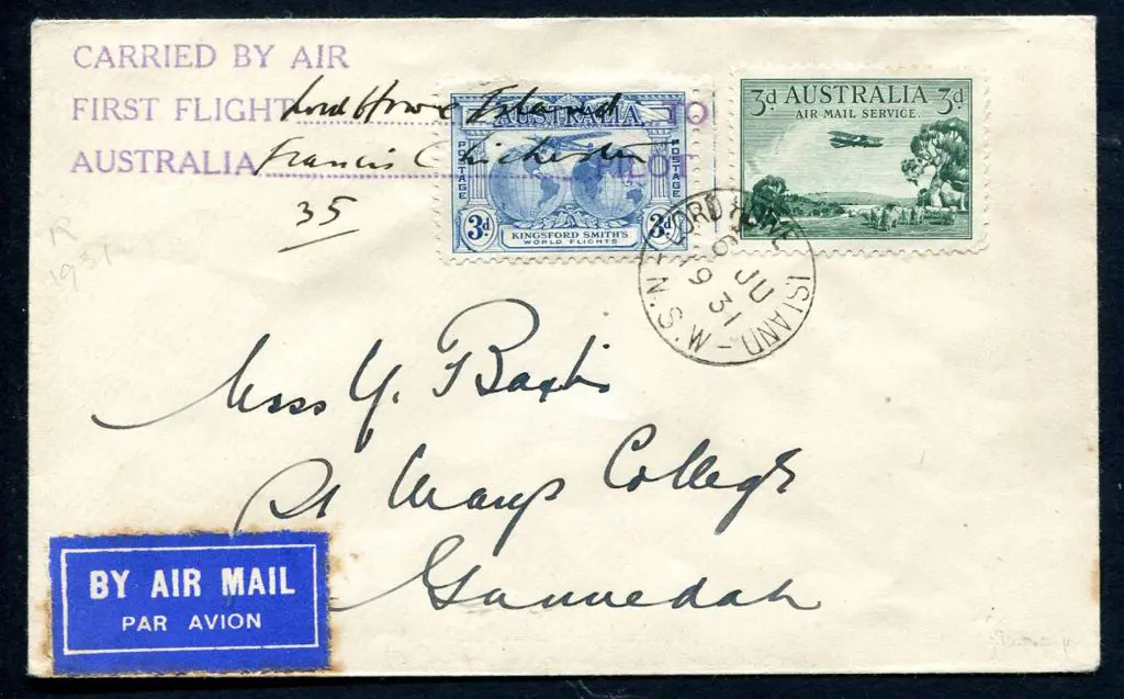 1931 (28th Mar) Lord Howe Island to Australia by ... Image 1++
