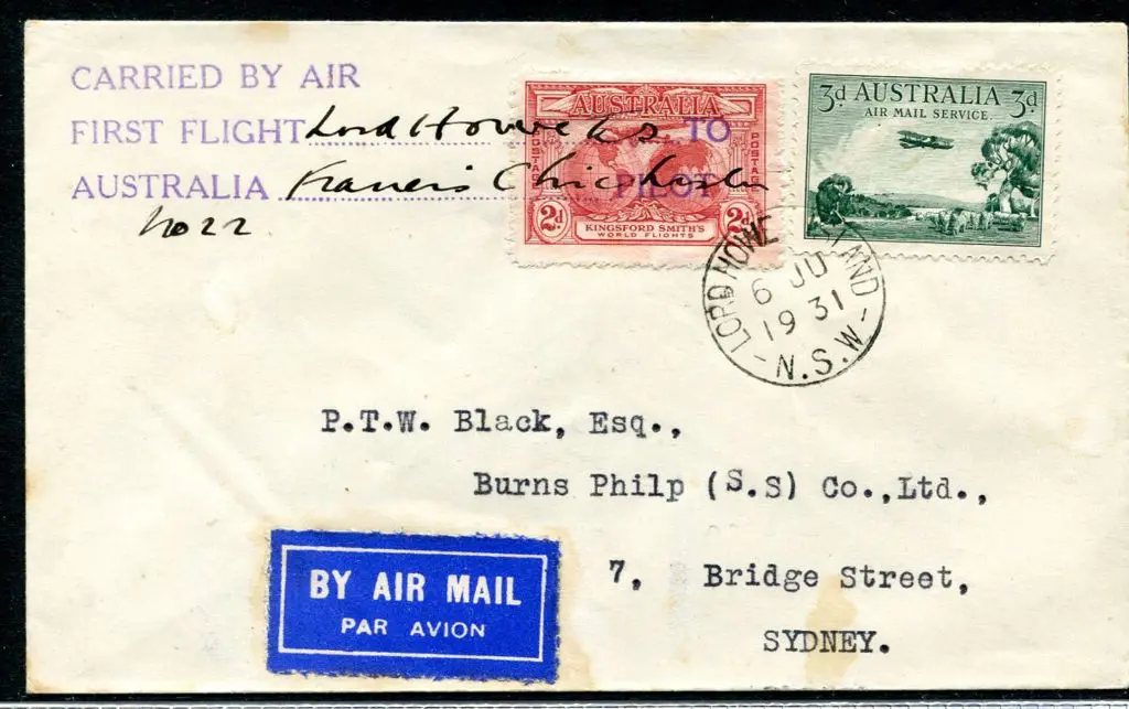 1931 (28th Mar) Lord Howe Island to Sydney cover ... Image 1++