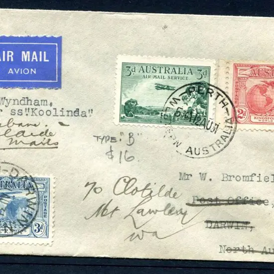 1931 (12th Aug) "Perth to Wyndham thence per SS ...