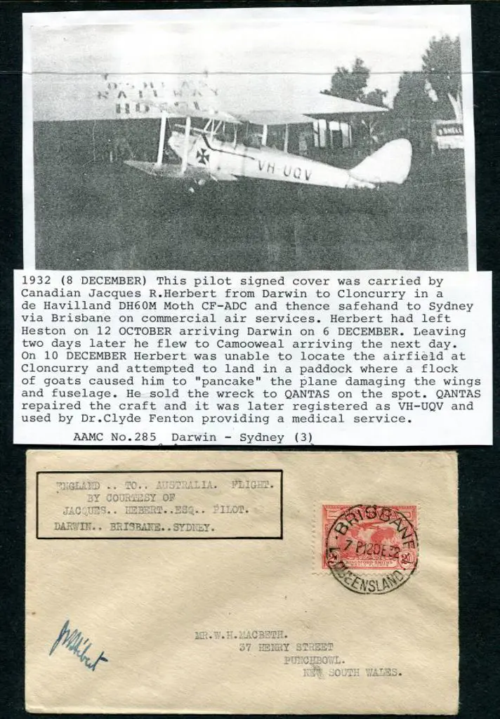 1932 (12th Oct) Darwin to Sydney via Brisbane ... Image 1++