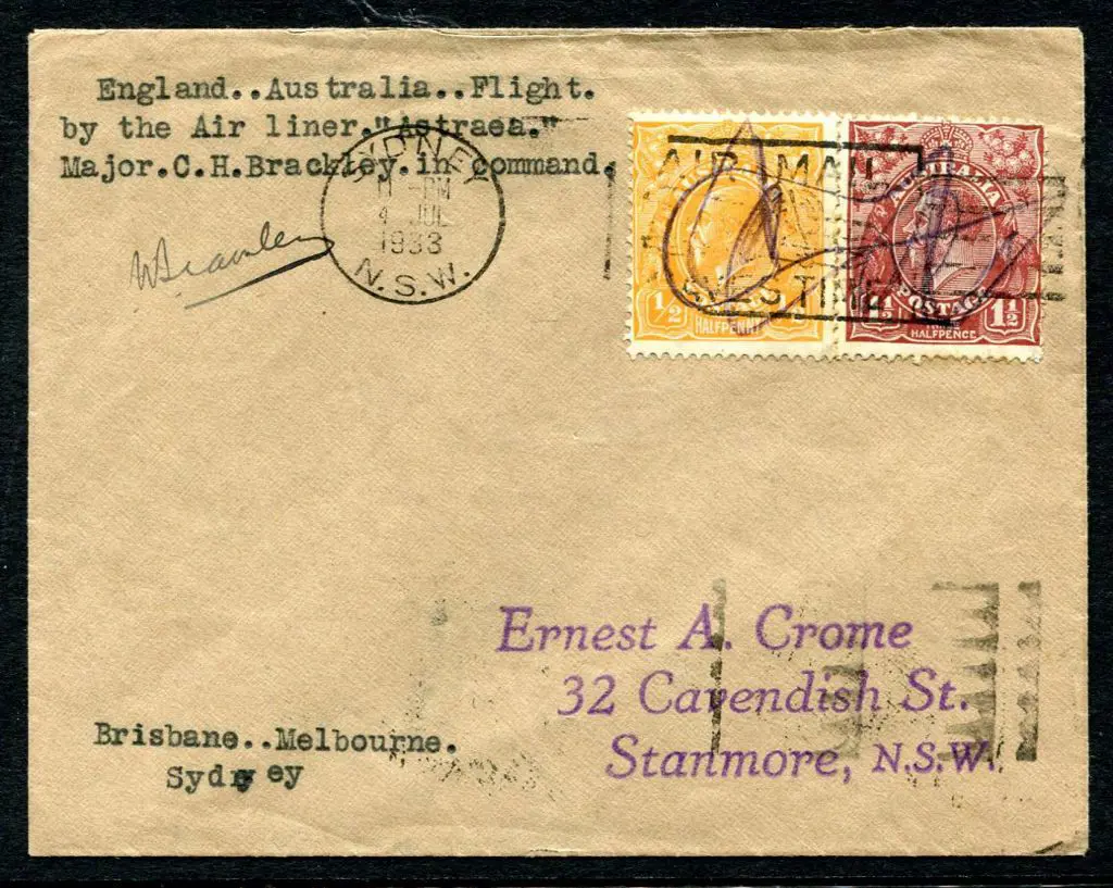 1933 (29th May) Brisbane to Melbourne to Sydney ... Image 1++
