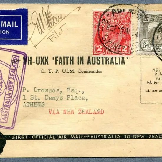 1934 (14th Apr) Sydney to Auckland by Faith in ...
