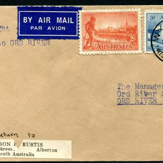 1934 (8th Oct) Wyndham to Ord River First Flight ...