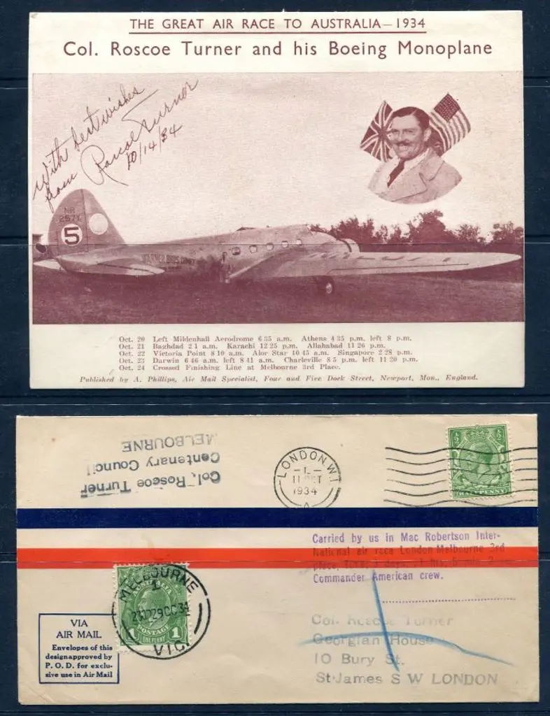 1934 (20th Oct) MacRobertson Air Race - Roscoe ... Image 1++