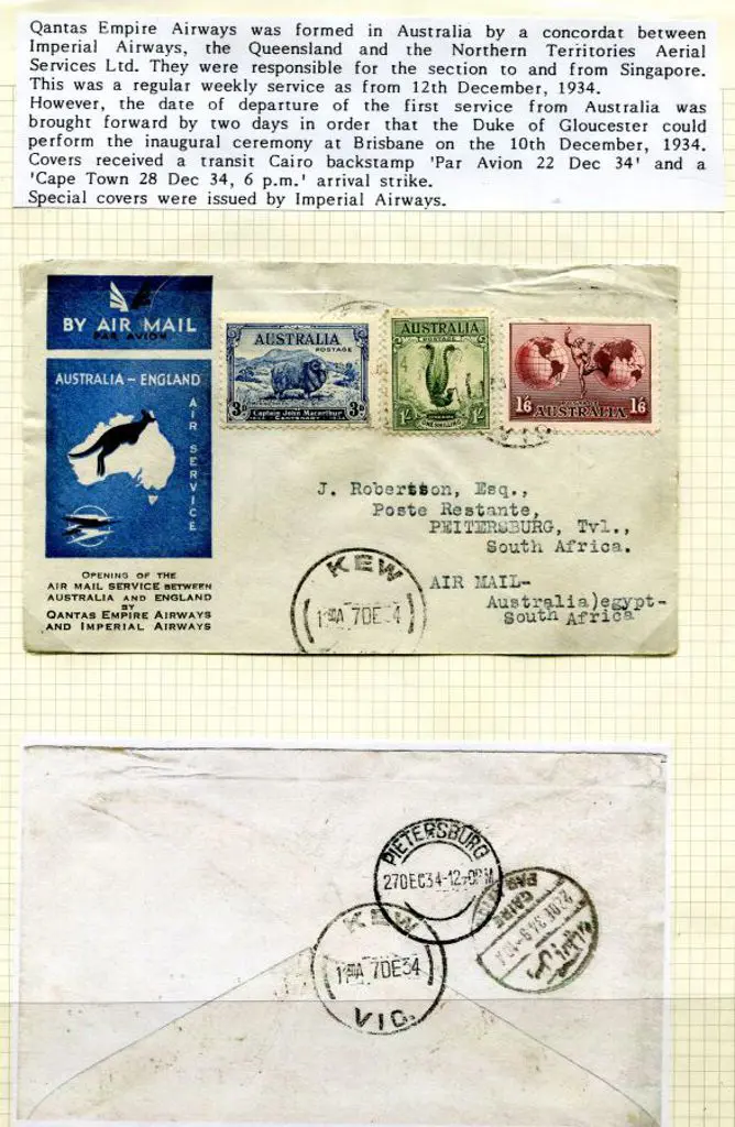 1934 (9th Dec) Qantas & Imperial Airways ... Image 1++
