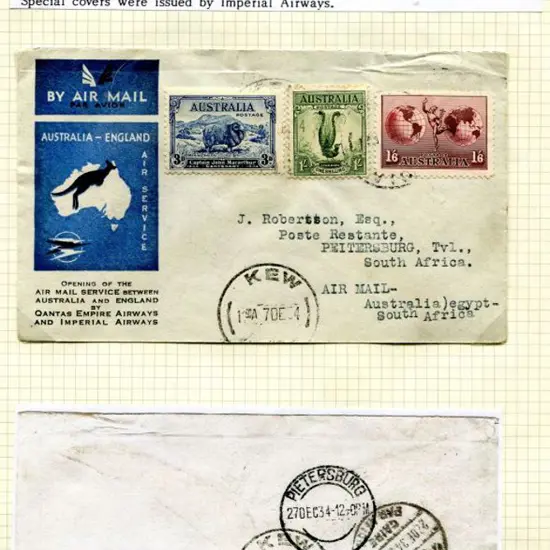 1934 (9th Dec) Qantas & Imperial Airways ...
