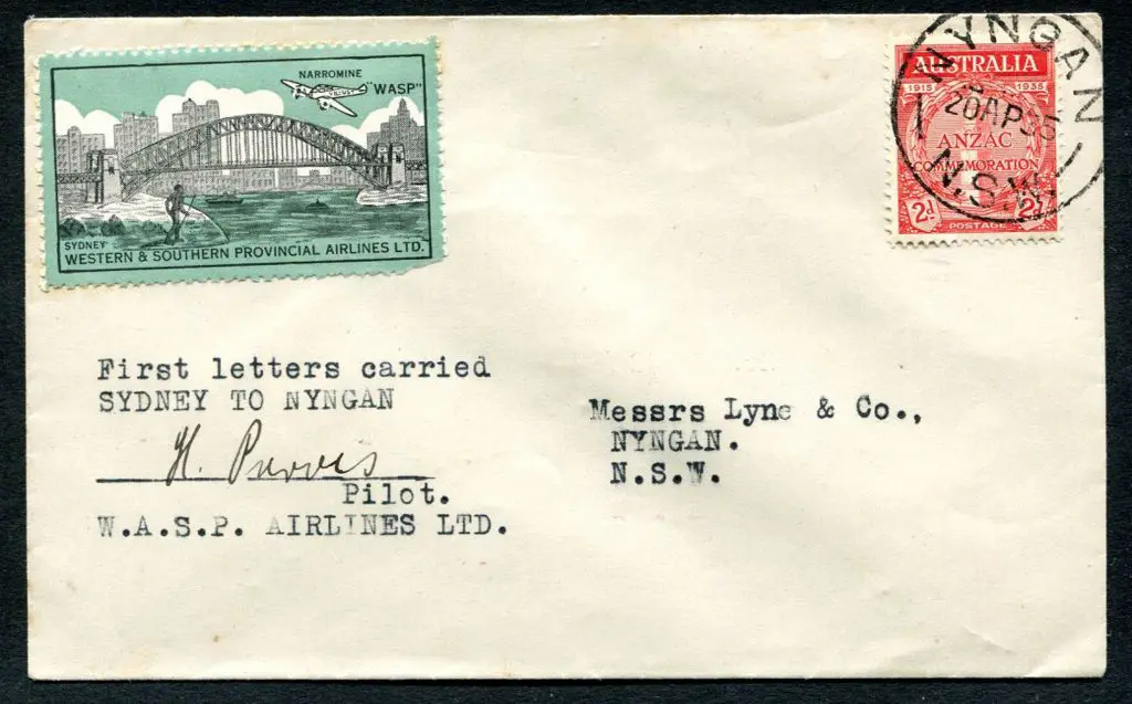 1935 (24th April) Sydney to Nyngan by WASP ... Image 1++