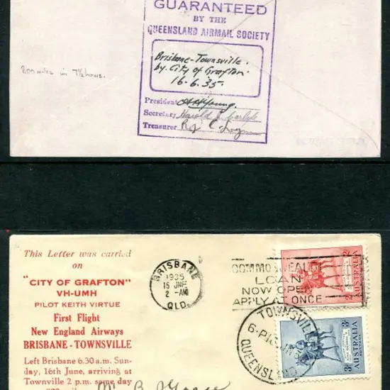 1935 (16th Jun) Brisbane to Townsville carried on ...