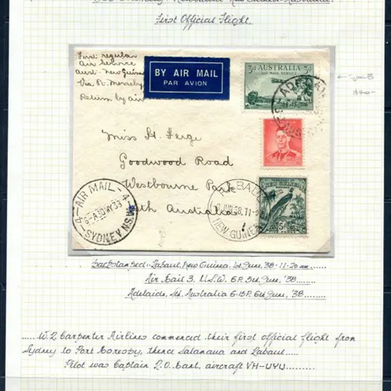 1938 (30th May) Australia to New Guinea First ...