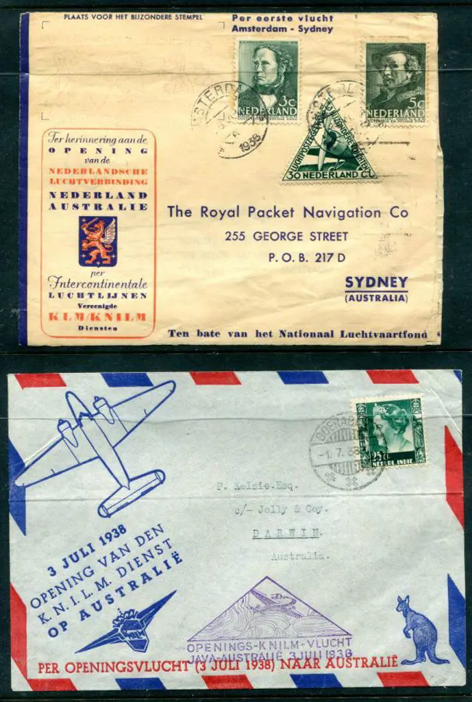 1938 (28th June) Holland to Australia KLM & KNILM ... Image 1++
