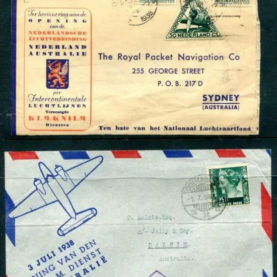 1938 (28th June) Holland to Australia KLM & KNILM ...