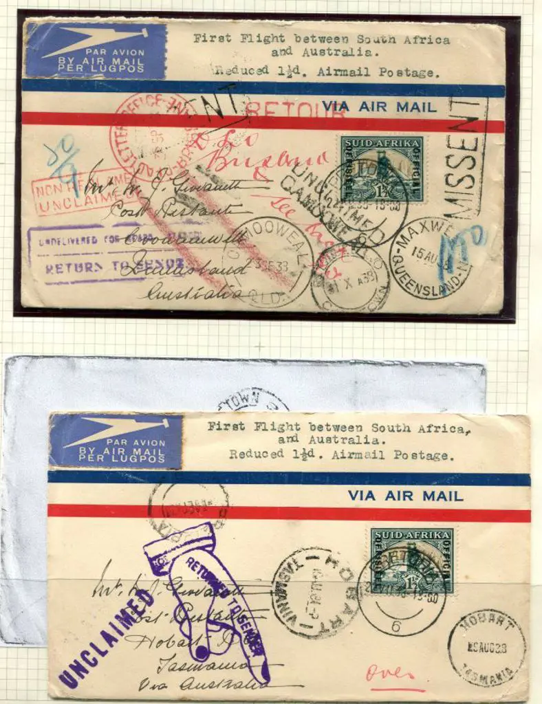 1938 South Africa to Australia at "Reduced 1½d ... Image 1++