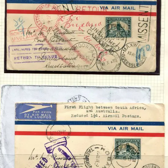 1938 South Africa to Australia at "Reduced 1½d ...