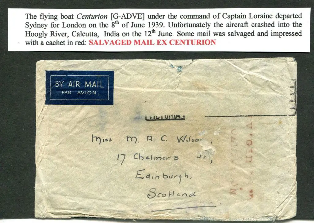 1939 (8th June) Imperial Airways Australia to ... Image 1++