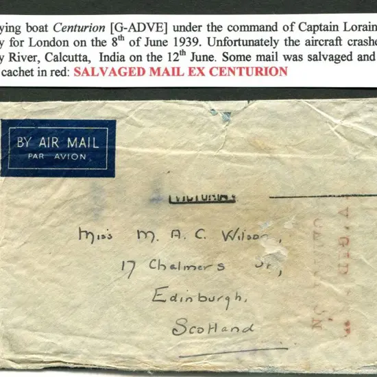 1939 (8th June) Imperial Airways Australia to ...