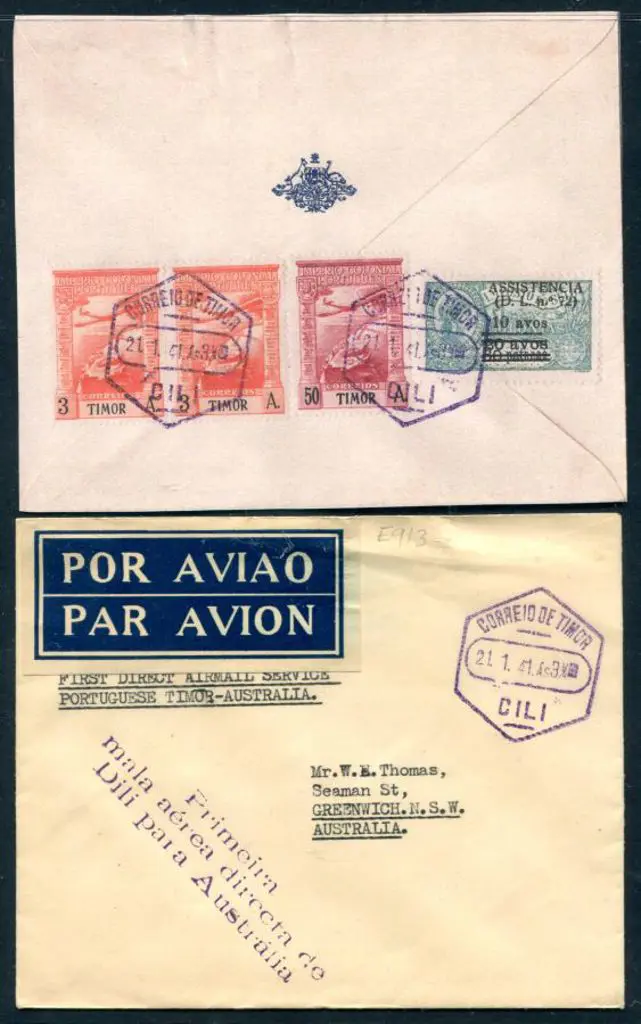1941 (17th Jan) Portuguese Timor to Aust return ... Image 1++