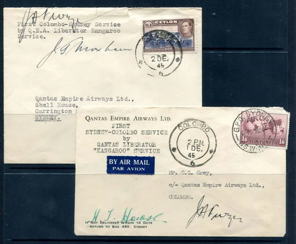 1945 (30th Nov) Australia to Ceylon & return ... Image 1++