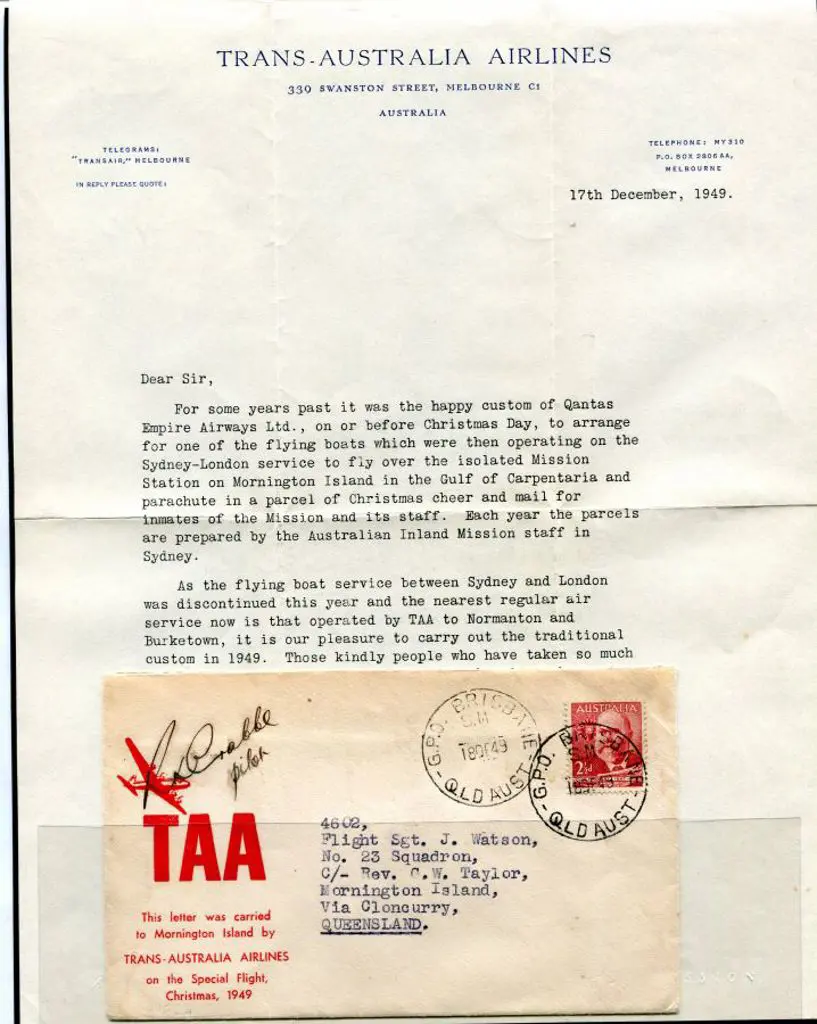 1949 (19th Dec) Brisbane to Mornington Island ... Image 1++