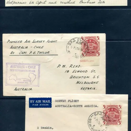 1951 (12th Mar) Australia to Chile First ...