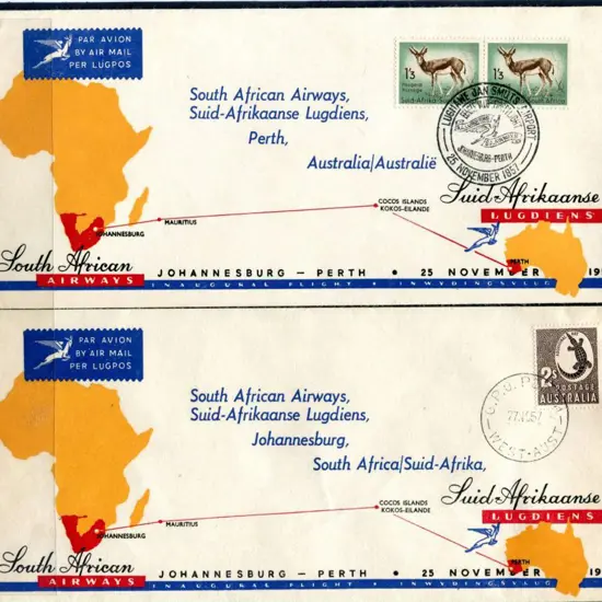 1957 (25th Nov) South African Airways inaugural ...