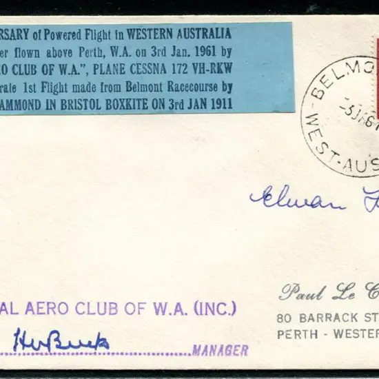 1961 (3rd Jan) "50th Anniversary of Powered Flight ...