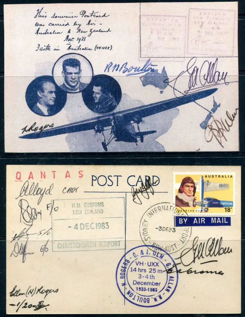 1983 (3rd Dec) Australia to New Zealand re-flown ... Image 1++