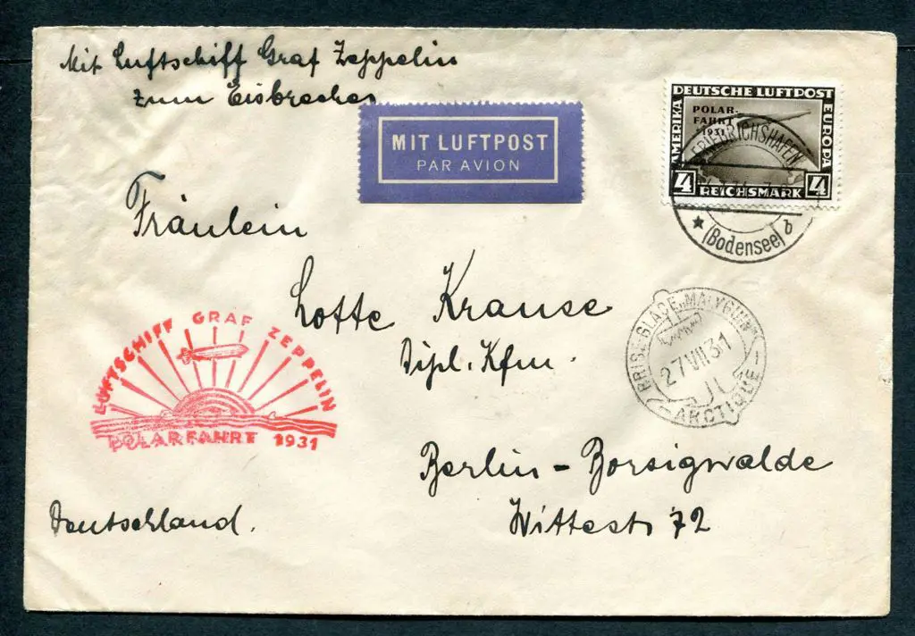 Germany 1931 (26th July) Zeppelin Polar Flight ... Image 1++
