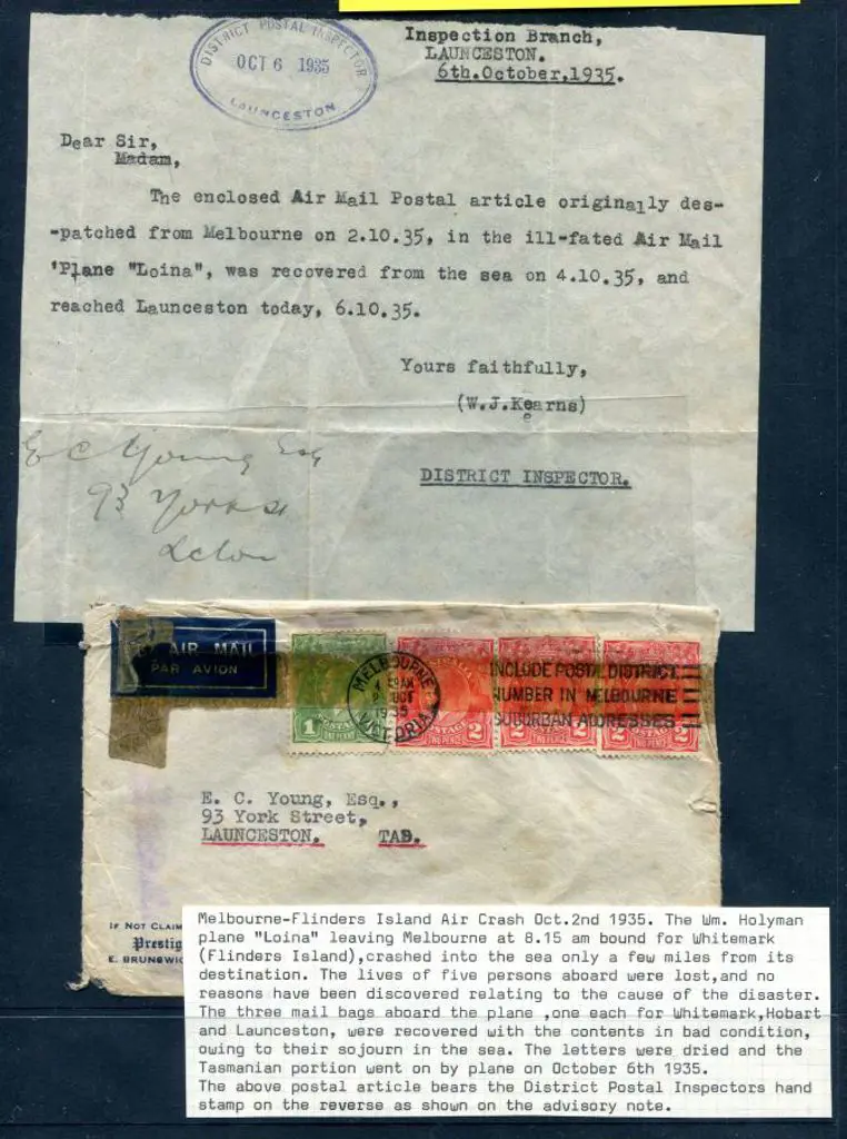 1935 (2nd Oct) Melbourne to Whitemark Crash of the ... Image 1++