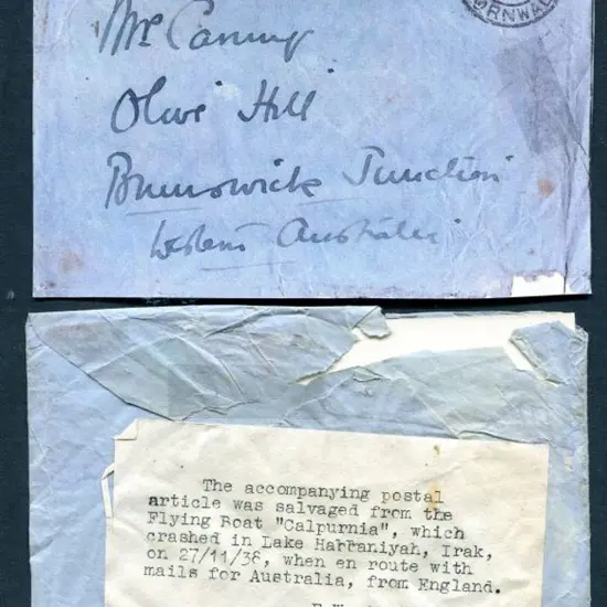 1938 (27th Nov) Imperial Airways England to ...