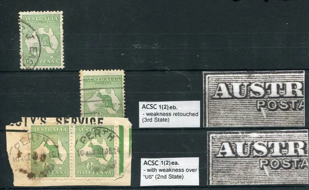 1913 1st Watermark ½d green varieties incl ... Image 1++