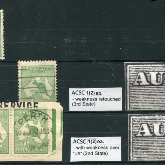1913 1st Watermark ½d green varieties incl ...