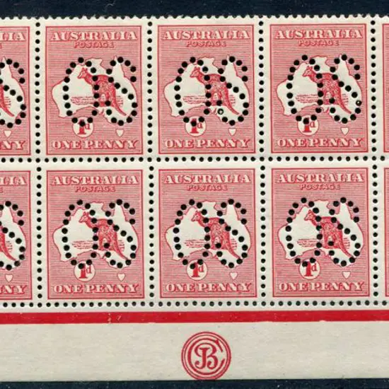 1913 1st Watermark 1d red, Die I lower right JBC ...