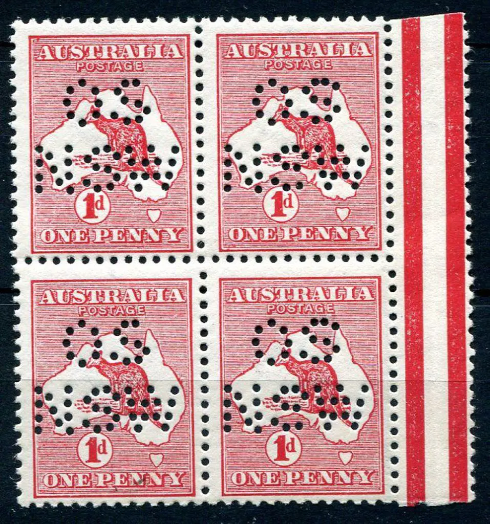 1913 1st Watermark 1d red, Die I perfined "OS ... Image 1++