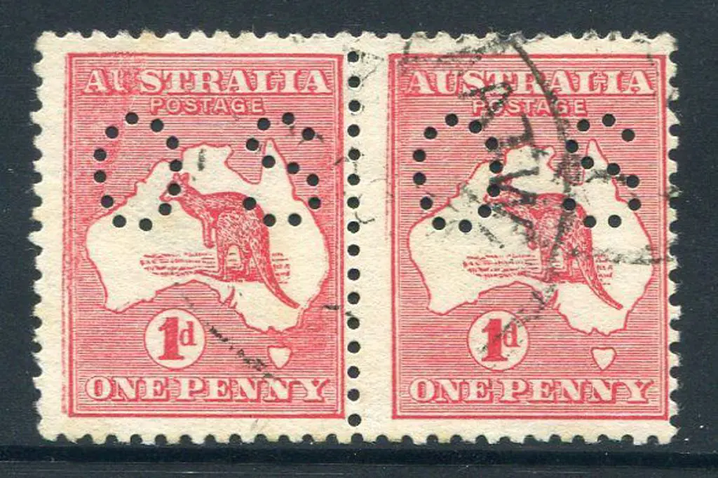 1913 1st Watermark 1d red, Die IIA horiz pair ... Image 1++