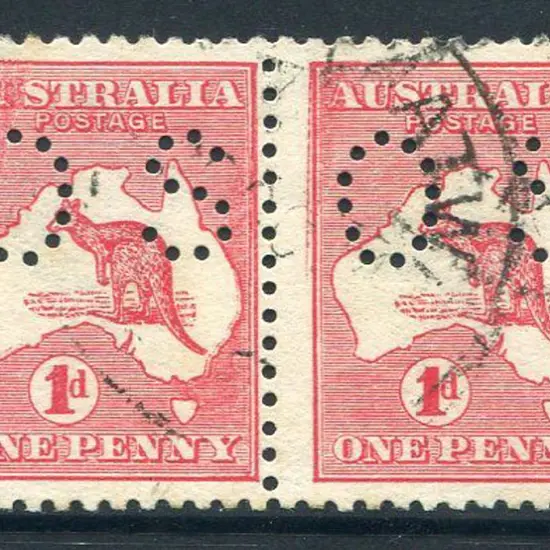 1913 1st Watermark 1d red, Die IIA horiz pair ...