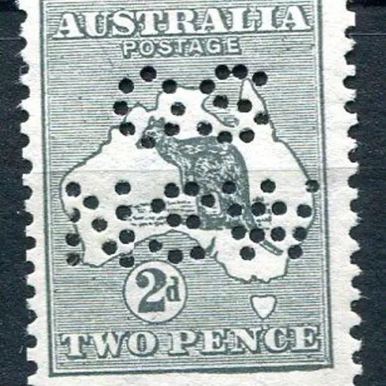 1913 1st Watermark 2d grey perfined "OS NSW". ...