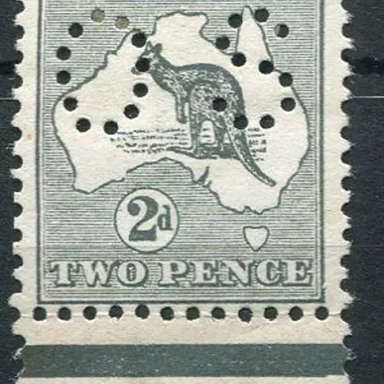 1913 1st Watermark 2d grey perfined small "OS" ...