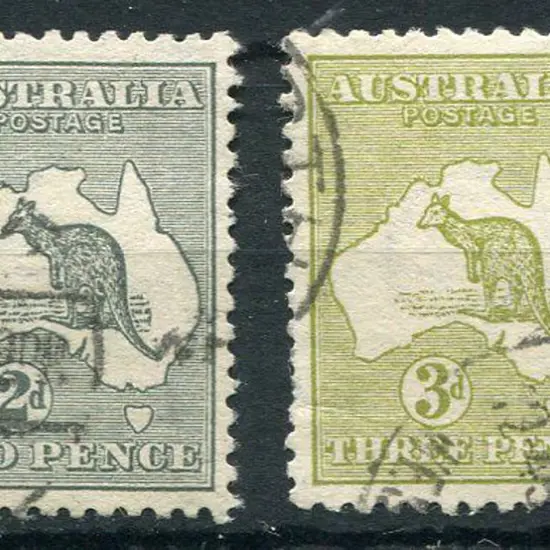 1913 1st Watermark 2d grey & 3d olive both with ...