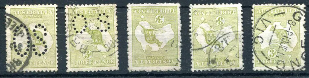 1913 1st Watermark 3d olive green, Die I x 4 with ... Image 1++