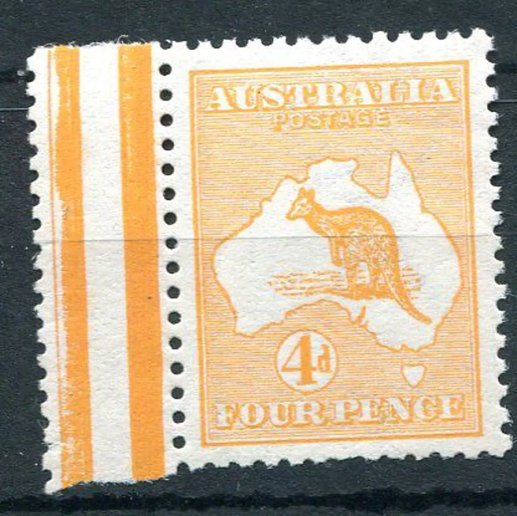 1913 1st Watermark 4d orange, Die II with left ... Image 1++