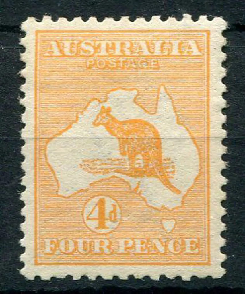 1913 1st Watermark 4d orange. Fine MUH & well ... Image 1++