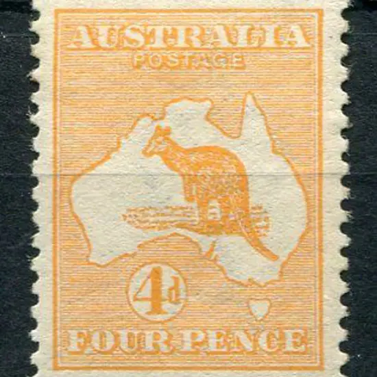 1913 1st Watermark 4d orange. Fine MUH & well ...