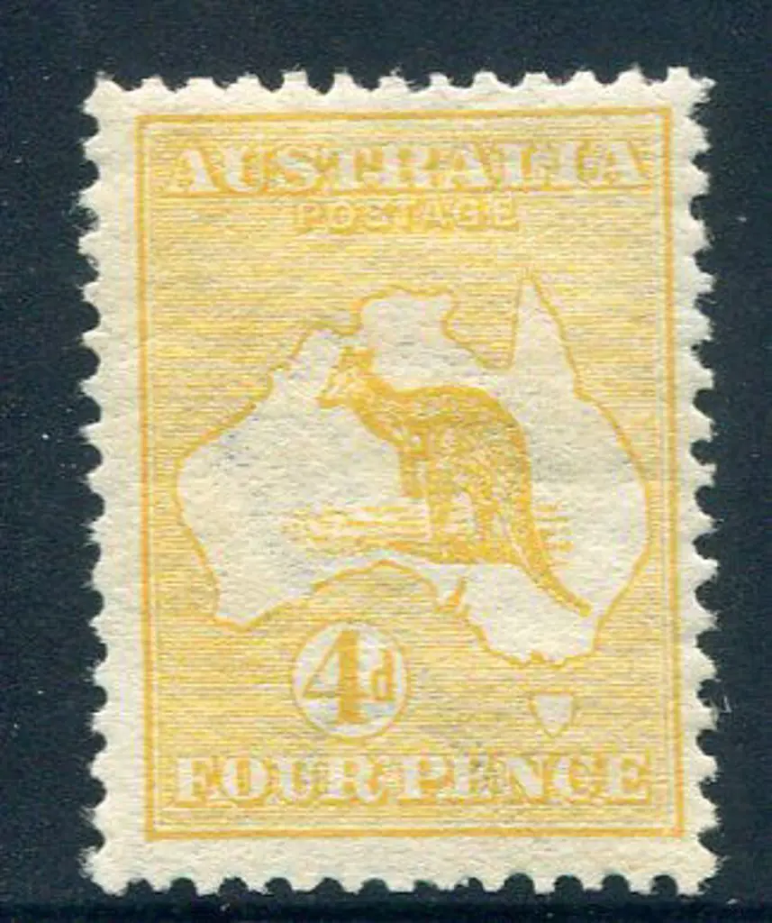 1913 1st Watermark 4d orange-yellow. MLH with good ... Image 1++