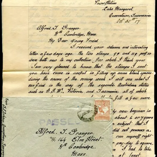 1913 1st Watermark 5d chestnut (damaged) on 1917 ...
