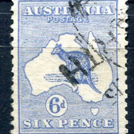 1913 1st Watermark 6d blue with inverted wmk. Fine ...