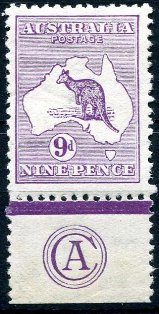 1913 1st Watermark 9d violet JBC monogram single. ... Image 1++
