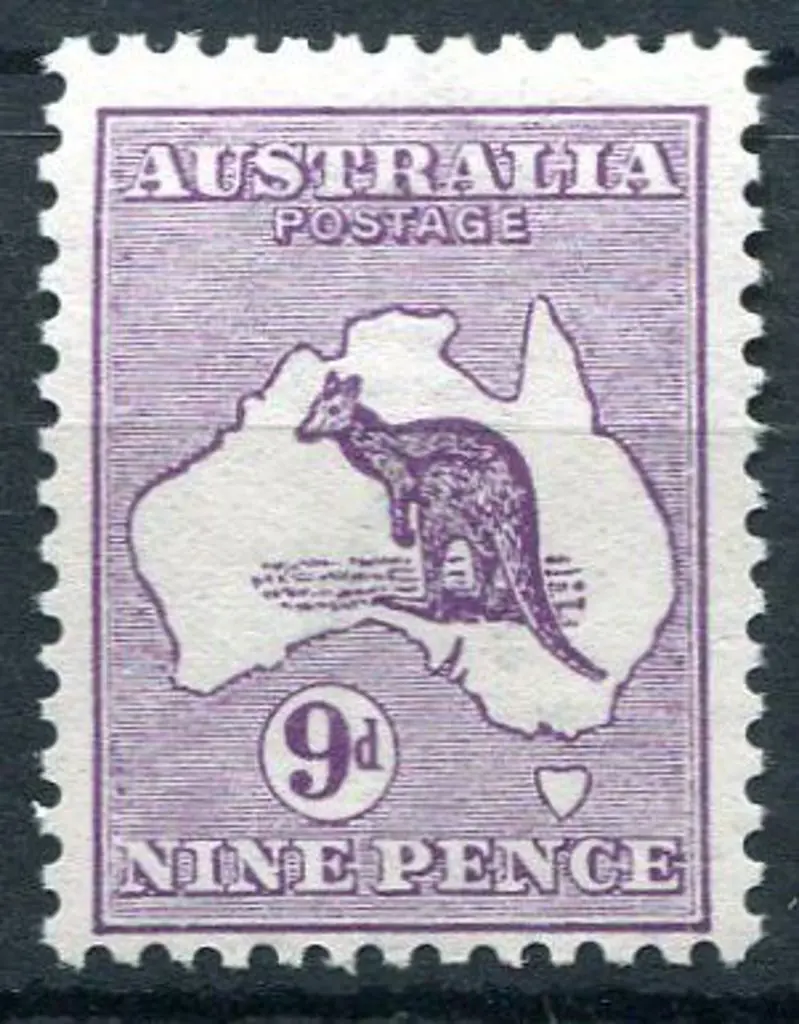 1913 1st Watermark 9d violet Kangaroo, Die 2. MUH, ... Image 1++
